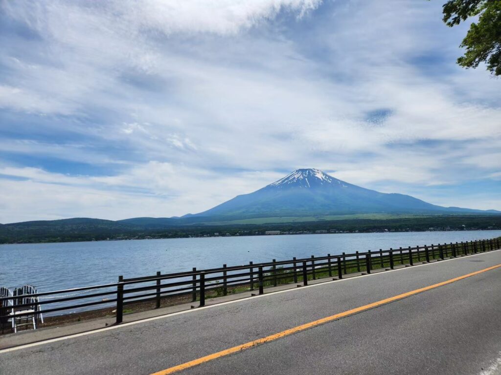 View of Mount Fuji from Route 138 on motorcycle from Tokyo