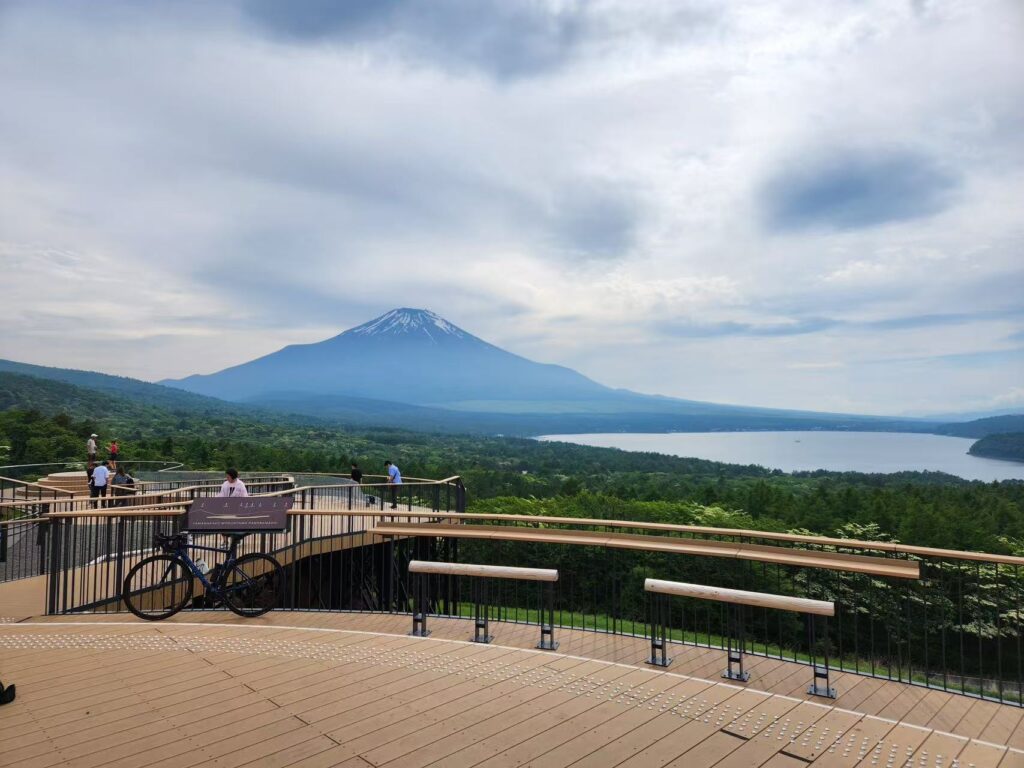 Myojinyama Panorama viewing point near Yamanaka-ko with Mount Fuji view