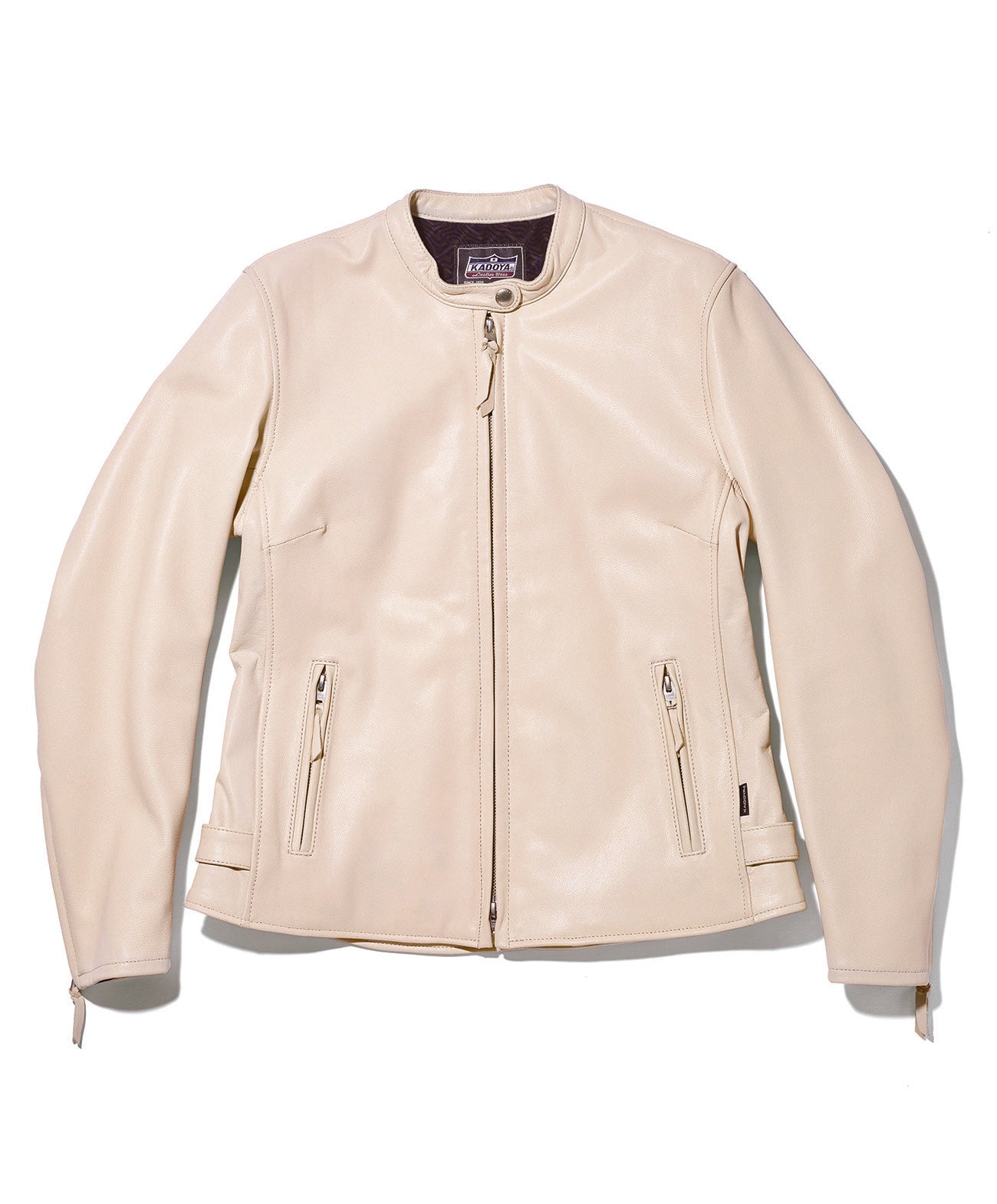 Kadoya ladies leather motorcycle jacket for petite women riders - Japanese leather motorcycle jacket (source: ekadoya.com)